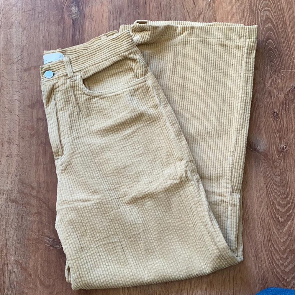 zara wide leg high rise cords